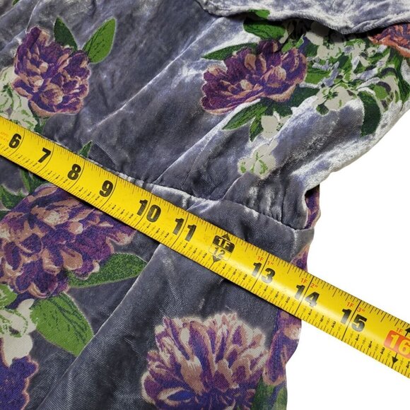 Lulus‎ Womens Floral Velvet Burnout Midi Dress S Cottagecore Fairy Strechy - Picture 8 of 9